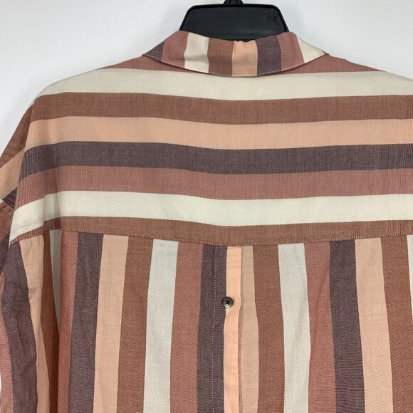 Madewell Top Courier Back Button Shirt Munson Stripe Oversized - Picture 11 of 12